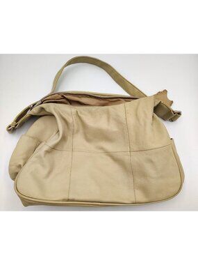 Beige Shoulder Bag Slouchy Relaxed Boho Style Soft Casual Purse Tan Retro